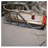 *Traï¿½neau vintage, bois et babiche