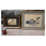 2 oeuvres asiatiques, sur soie, encadrï¿½es