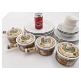 4 bols pour soupe ï¿½ l'oignon et 15 piï¿½ces de