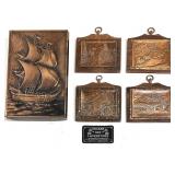 4 cuivres repoussï¿½s d'Albert Nadeau et ancienne