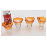 4 tulipes / abat-jour en verre, pour lampe,