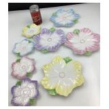 Lot d'assiettes florales The Bombay Co., 1992