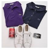 Lot Lacoste, 2 polos, boucle de ceinture et