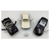 3 voitures en métal, vintage, 1:34, 1:36 et 1:38