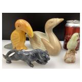 4 sculptures animales, en pierres