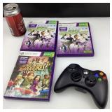 3 jeux Xbox 360, avec manette