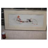 Peinture abstraite, 10'' x 25'', encadrée