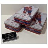 3 boîtes de cartes de hockey