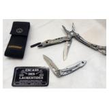 2 outils multifonctions Leatherman, avec étuis