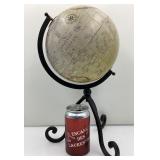 Globe terrestre, sur base en fonte