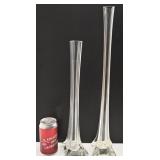 2 vases soliflores, 15.5'' et 20''