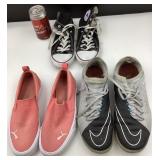 3 paires d'espadrilles, Nike, Puma et Converse