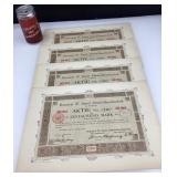 4 certificats d'actions antiques, Brauerei W.