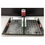 2 plateaux en miroir