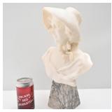 *Sculpture buste de femme, en marbre blanc