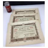 3 certificats d'actions antiques, Brauerei W.