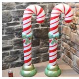 Paire de cannes de Noël blow mold