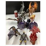 Lot de figurines, dont dragons