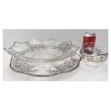 3 pièces en verre niellé d'argent, années '40-'50