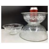 3 bols à mélanger Pyrex colonial mist white