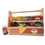 Boîte à outils, en bois, avec jeu Tinkertoy,