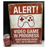 Affiche Video game in progress, en métal,