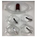 Grand plat Glasbake, en milk glass, 4 plats