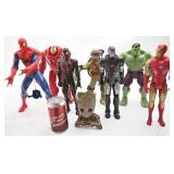 Lot de figurines de super-héros, dont Groot