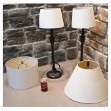 2 lampes et 2 abat-jour