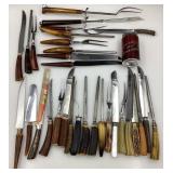 Gros lot d'ustensiles de service, vintage, avec
