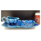 Plat de service Inarco Japan Blue Mood et crémier,