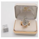 Bague plaquée or 18 kt, heavy gold plated, avec