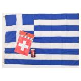 2 drapeaux, Suisse et Grèce