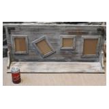 Tablette en bois, avec cadres photo