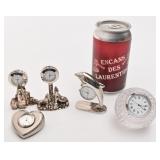Petites horloges de bureau, dont en cristal