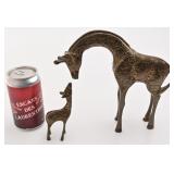 2 girafes en laiton