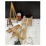 Lot de différents supports, bois, acrylique