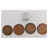 Pièces de 1 cent canadiennes, 1907, 1916, 1917 et