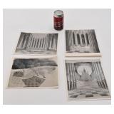 4 illustrations originales en noir et blanc,