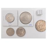 Pièces de 1 dollar et de 50 cents américaines,