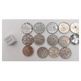 Pièces de 5 cents canadiennes, années '40 à '60,