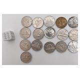 Pièces de 5 cents canadiennes, années '40 à '60,