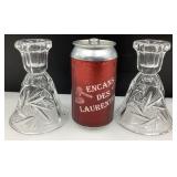 *Paire de bougeoirs en cristal pinwheel,