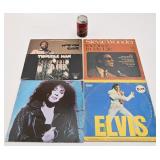 4 vinyles 33 tours / RPM, dont Cher et Elvis
