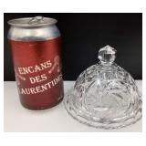 Beurrier en cristal pinwheel, années '70