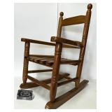 Chaise berçante en bois, pour enfant, vintage