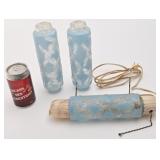 Lampe de lit antique et 2 globes assortis