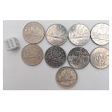 Lot de pièces de 1 dollar du Canada, dont 1968