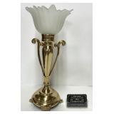 Chandelier vintage, en laiton et en verre