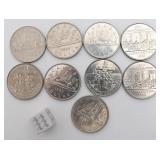 Lot de pièces de 1 dollar du Canada, dont 1968